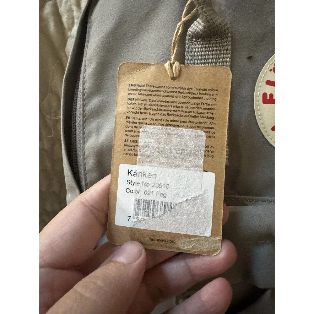 Fjallraven Kanken Original Backpack Fog Gray 021 NWT Classic School Travel Bag